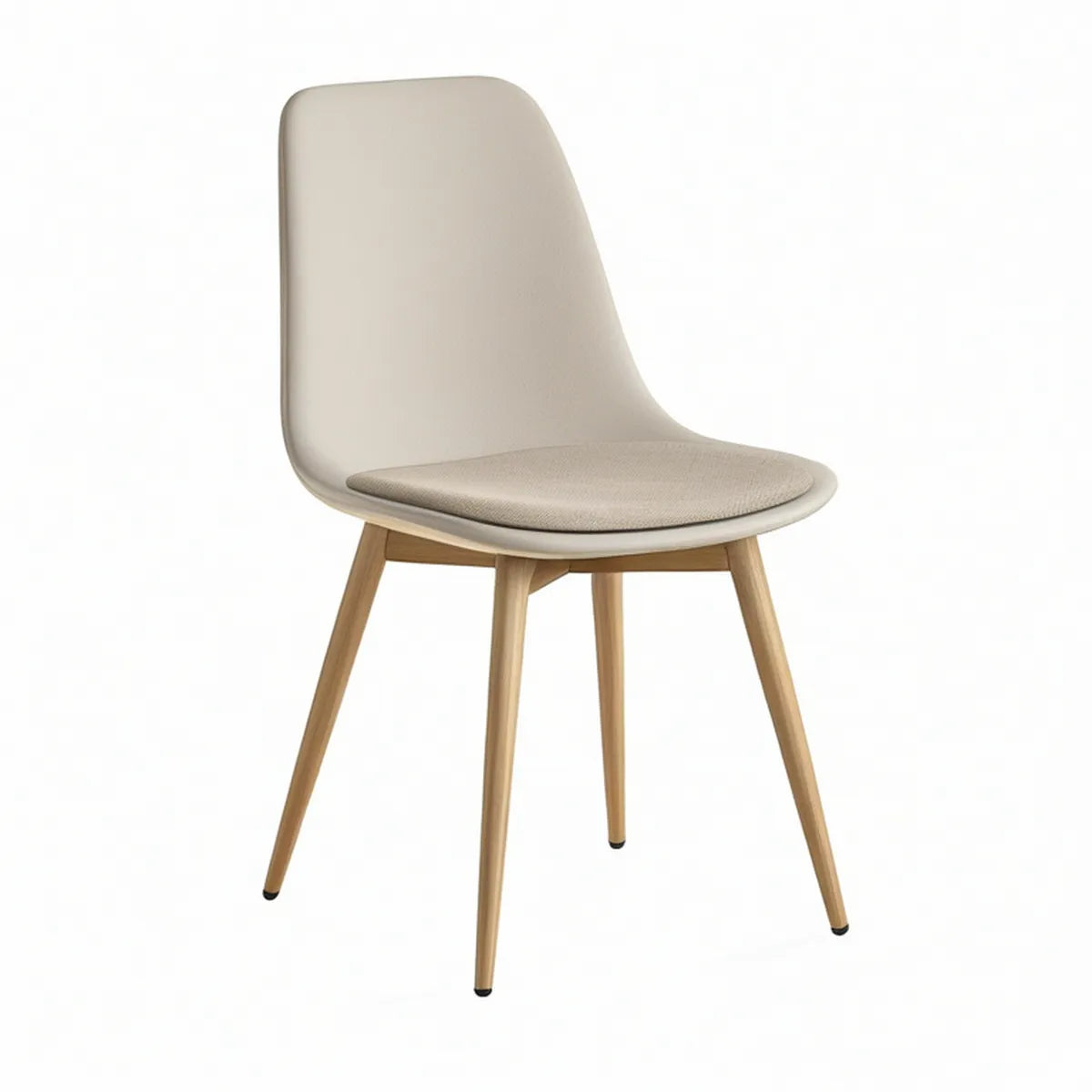 Stuhl mit gepolsterter Sitzfläche, 48 x 53 x 82 cm, Beige/Natur