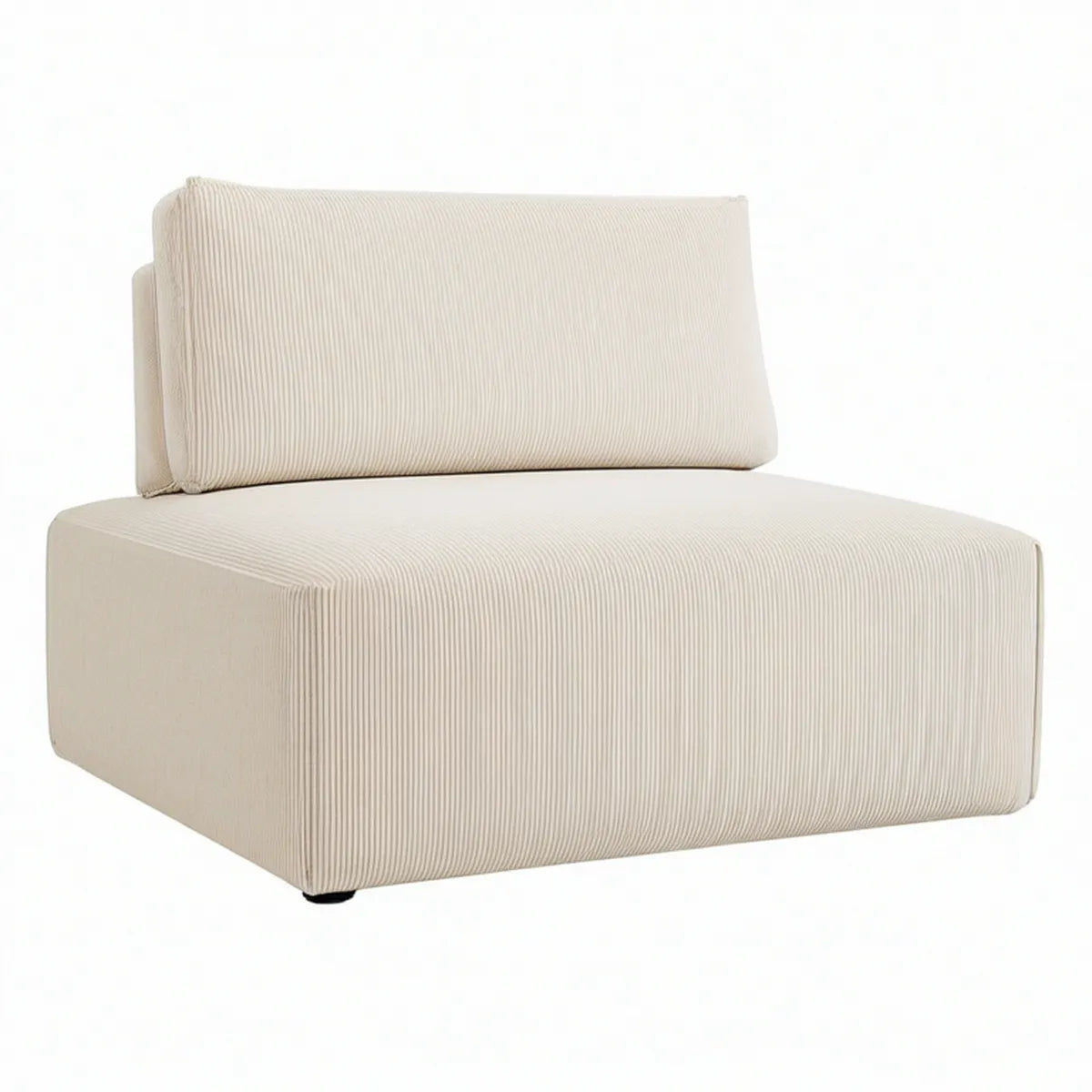 Loungesessel mit Cordbezug in Creme, 100 x 95 x 75 cm