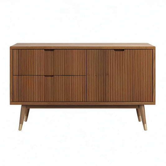 Sideboard aus Mango-Massivholz Braun mit 2 Schubladen und 1 Tür, 120 × 40 × 75 cm