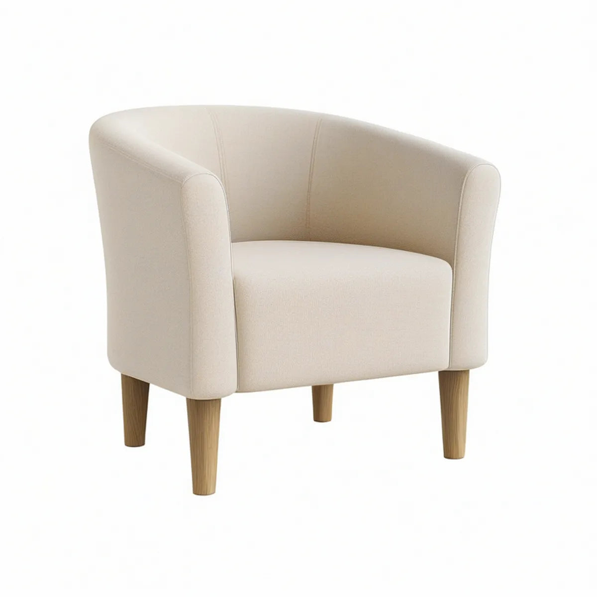 Gepolsterter Sessel in Creme/Natur, 69 x 65 x 76 cm